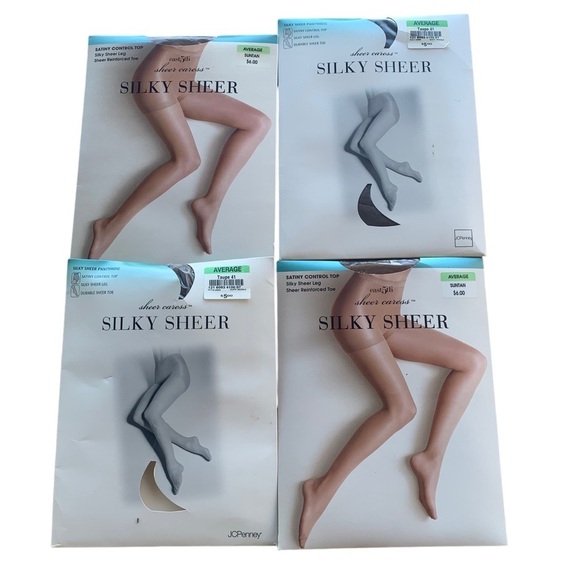 jcpenney Accessories - 🆕 Vintage Silky Sheer Caress Panty Hose Panty Hose Bundle Group Lot of 4